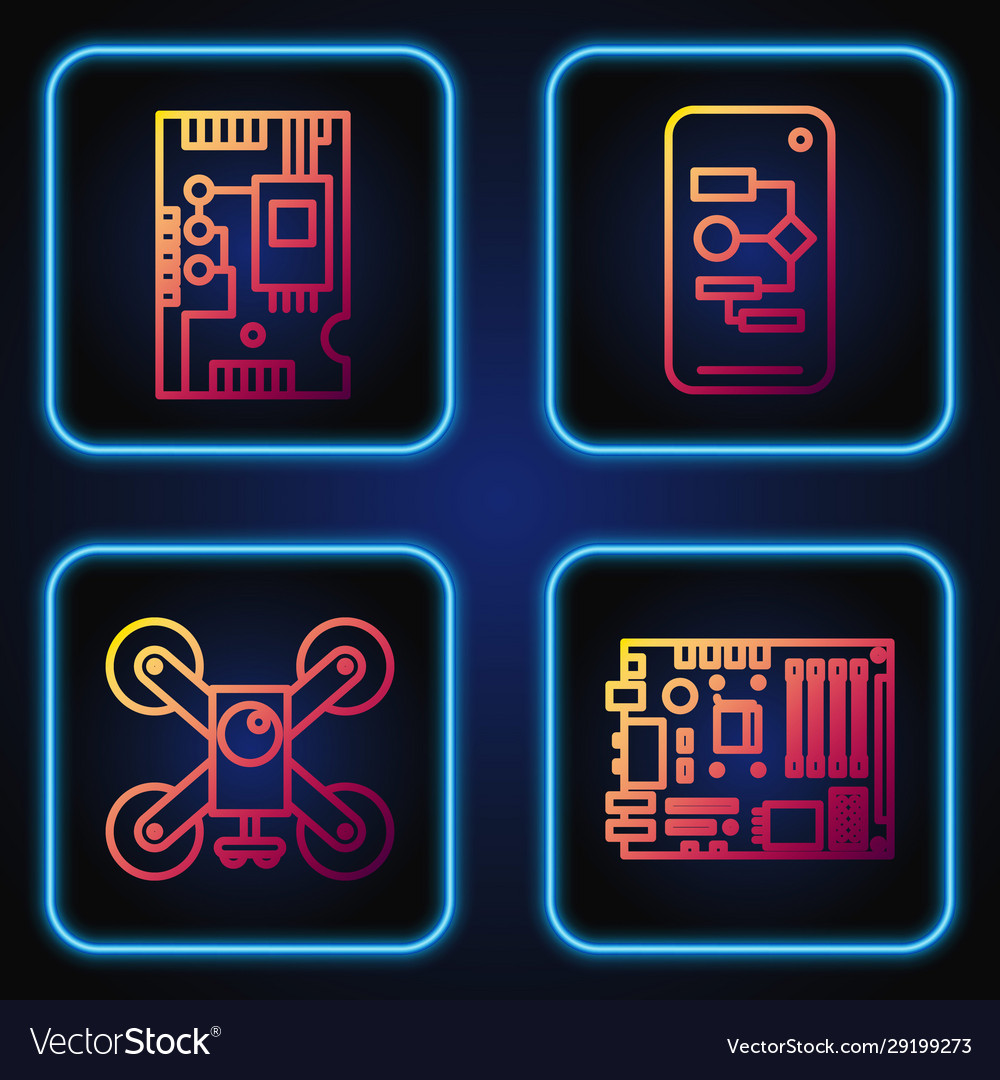 Set line electronic computer components