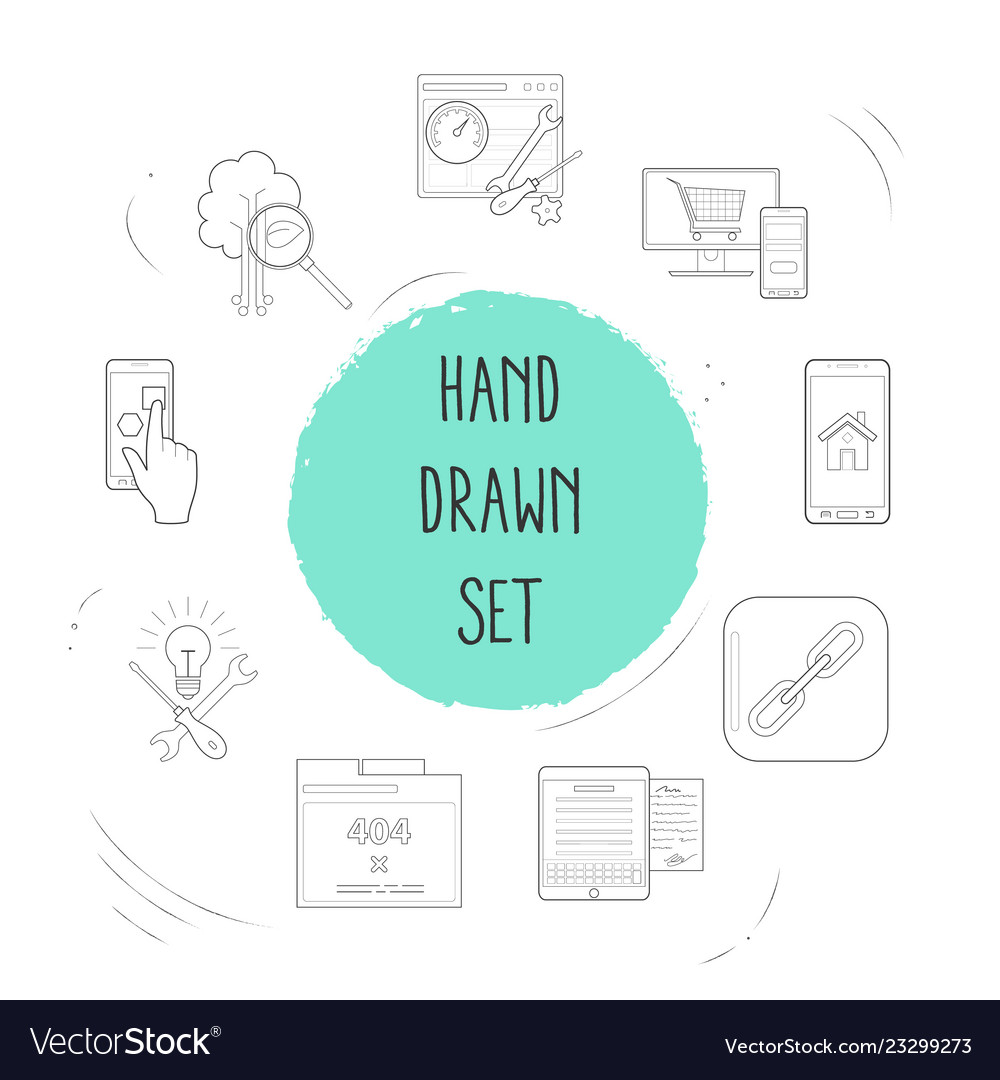 Set webdesign icons line style symbols Vector Image Set webdesign icons line style symbols