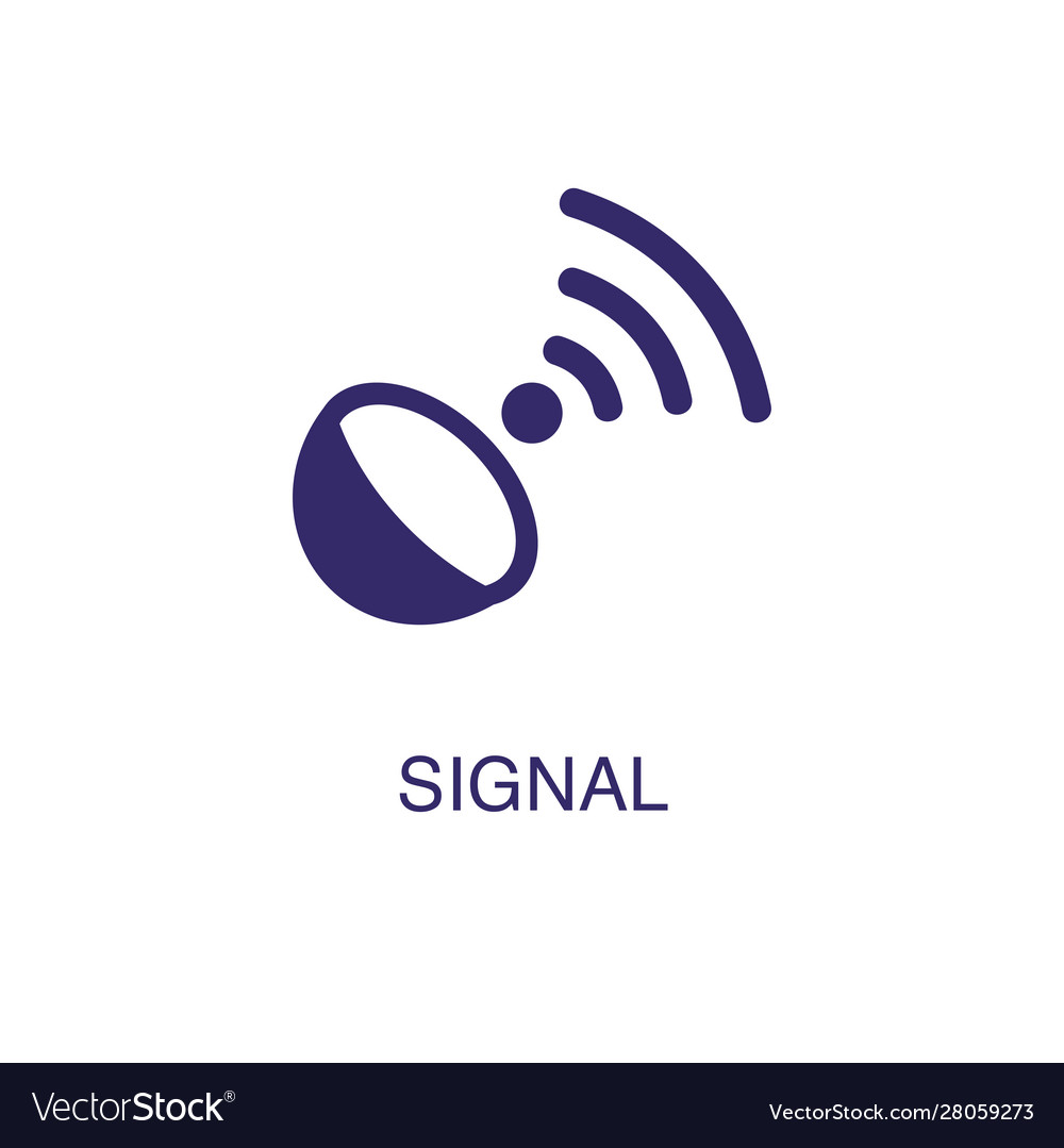 Signal element in flat simple style on white