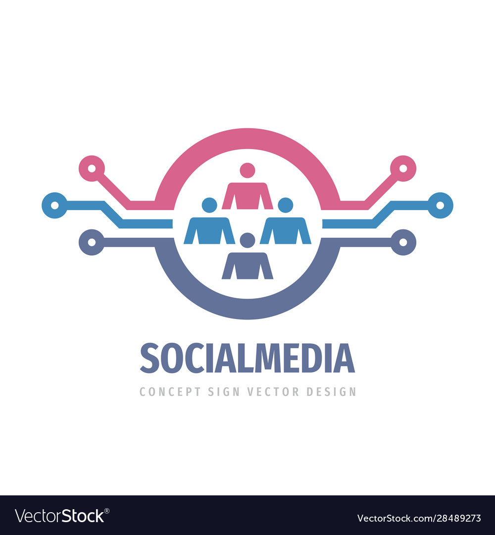 Social media network concept logo design data hr Vector Image