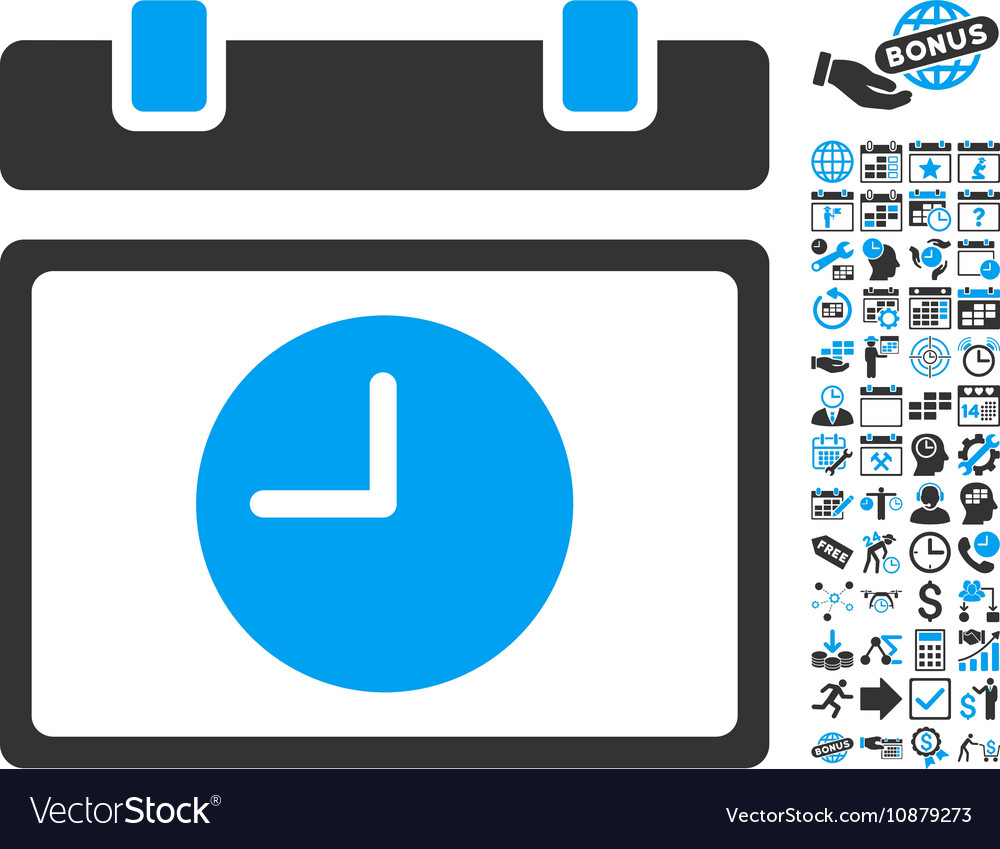 Time schedule flat icon with bonus