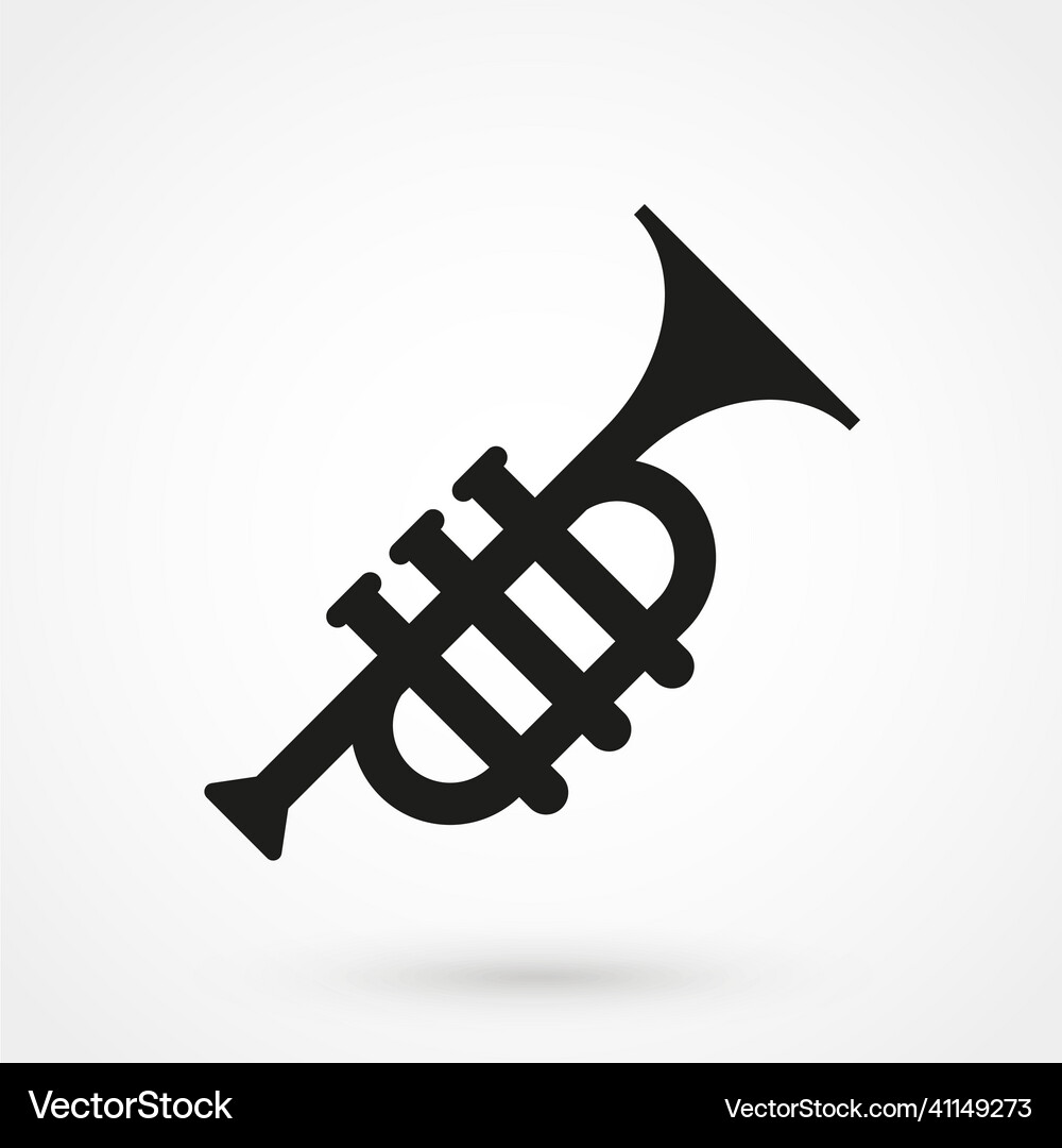 Trumpet icon in a simple style Royalty Free Vector Image