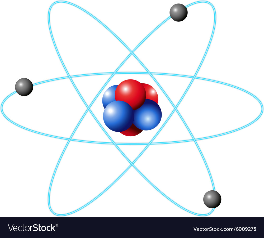 Atom diagram in large scale Royalty Free Vector Image