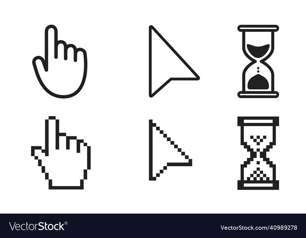 Black hourglass loading clock pointer hand vector image Black hourglass loading clock pointer hand