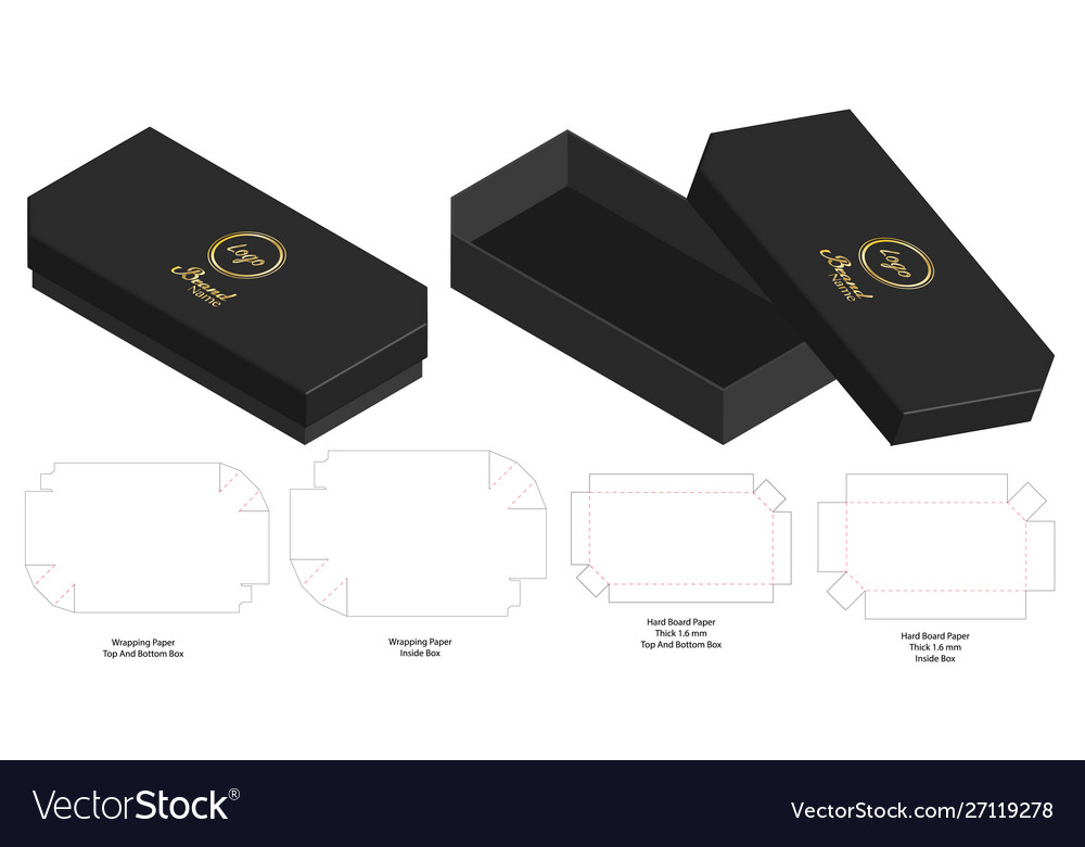 Box Verpackung Stanzschablone Design 3d Mock-up