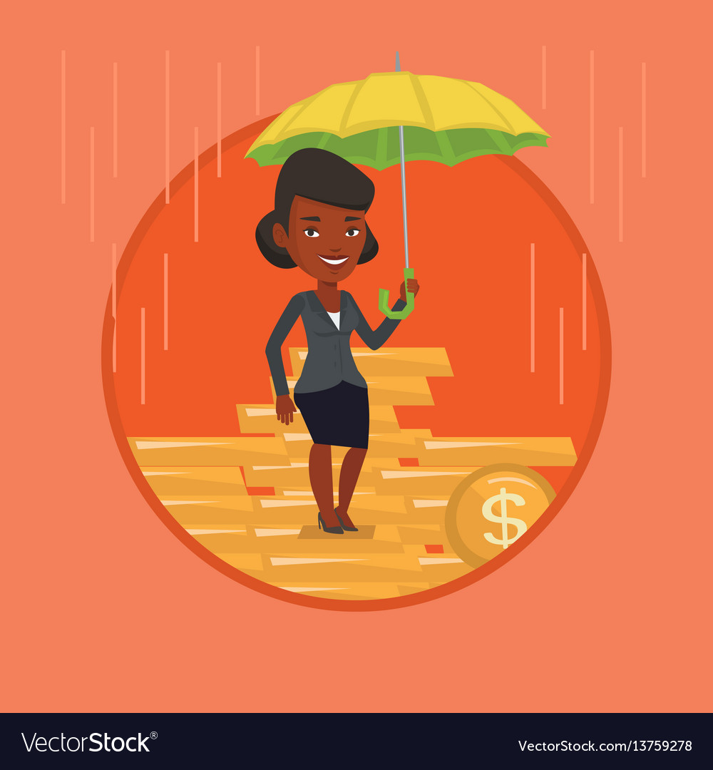 Business woman insurance agent with umbrella Vector Image