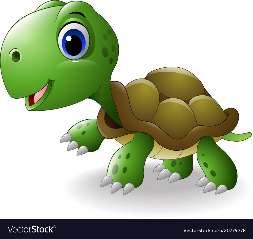 Cartoon happy turtle Royalty Free Vector Image