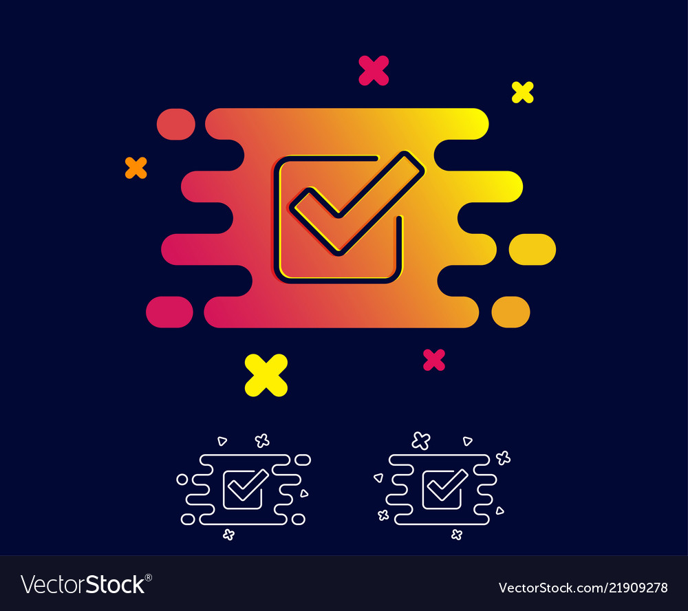 Check Line Icon Approved Tick Sign Royalty Free Vector Image