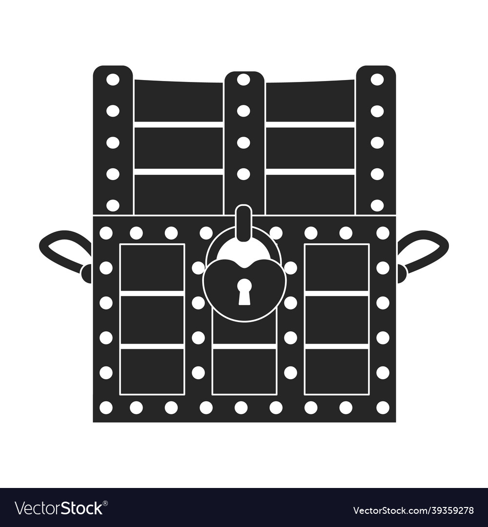 Chest iconblack icon isolated vector image Chest iconblack icon isolated