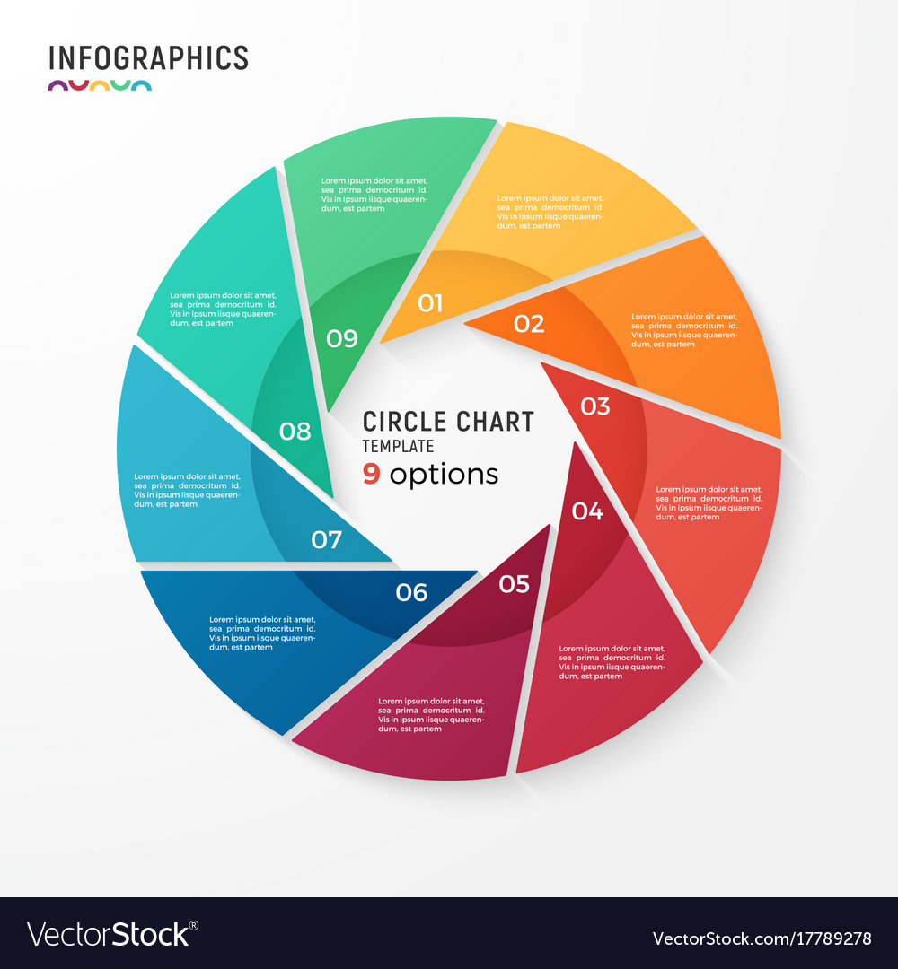 Circle chart infographic template for data Vector Image