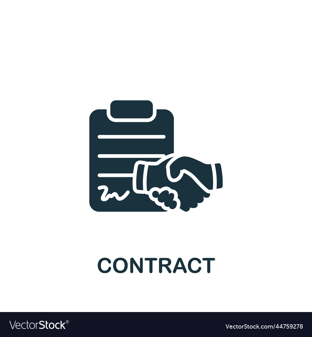 Contract icon monochrome simple project