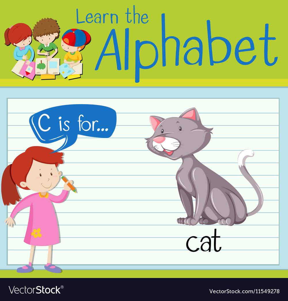 Flashcard alphabet c is for cat
