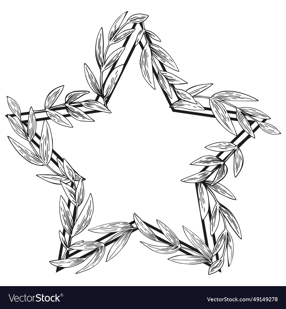 Frame in the shape of a star with branches