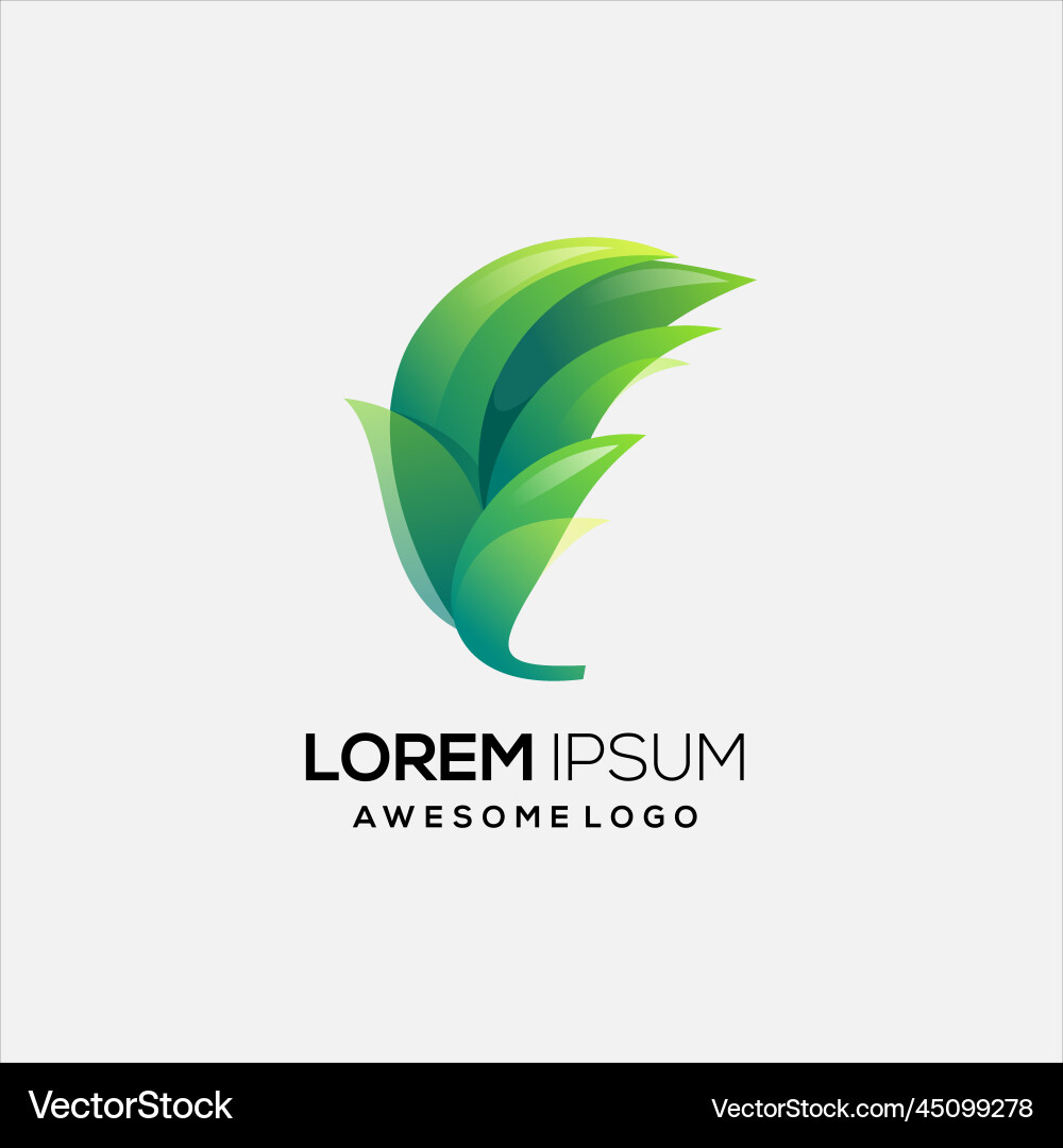 Leaf logo colorful gradient template Royalty Free Vector