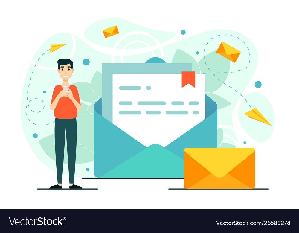 Man mail phone chat workflow a new e-mail
