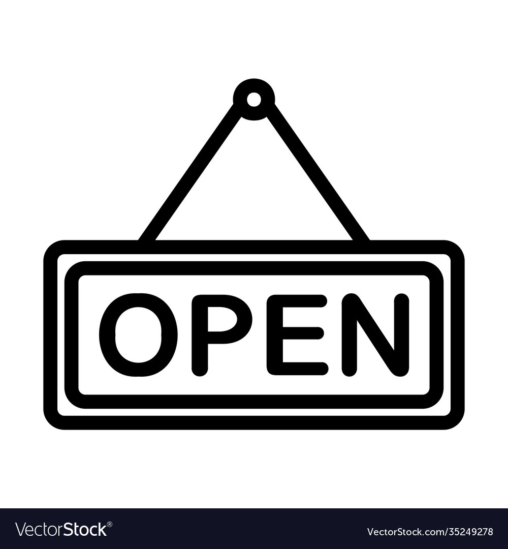 Open icon in line style for any projects Vector Image Open icon in line style for any projects