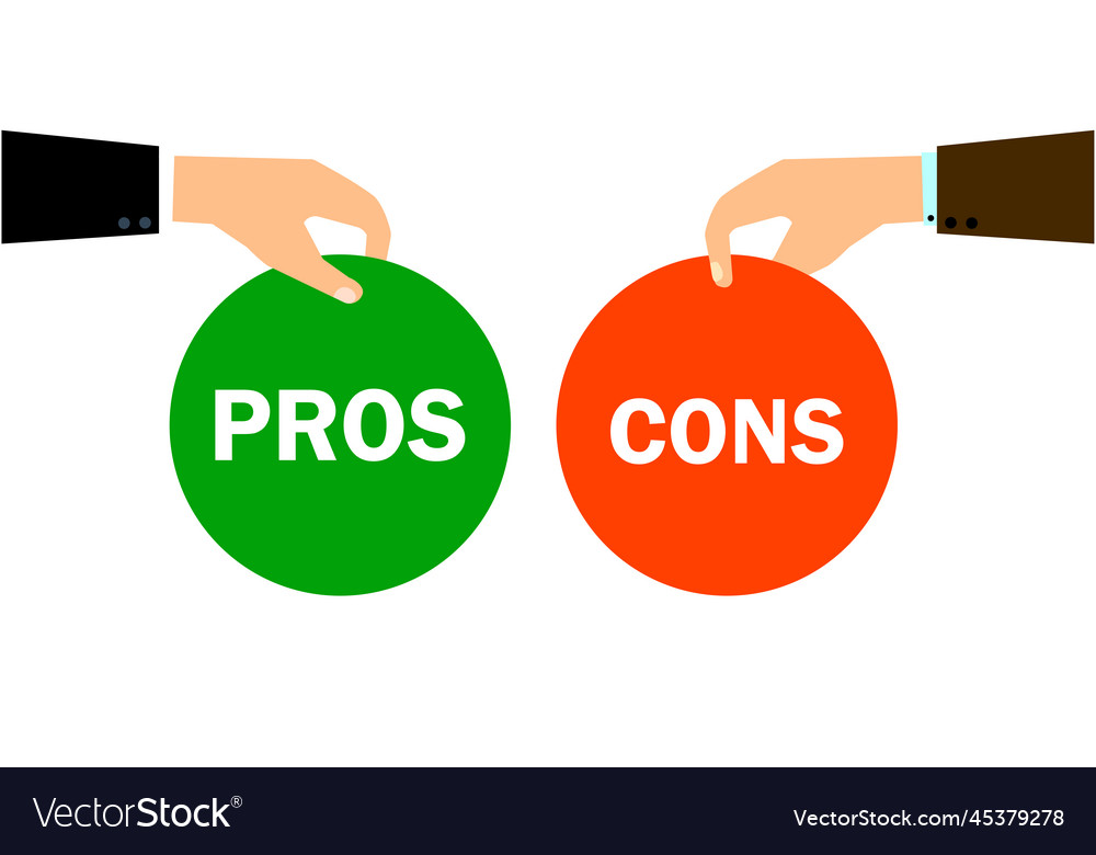 Pros Cons In Flat Style Check Mark Icon Royalty Free Vector