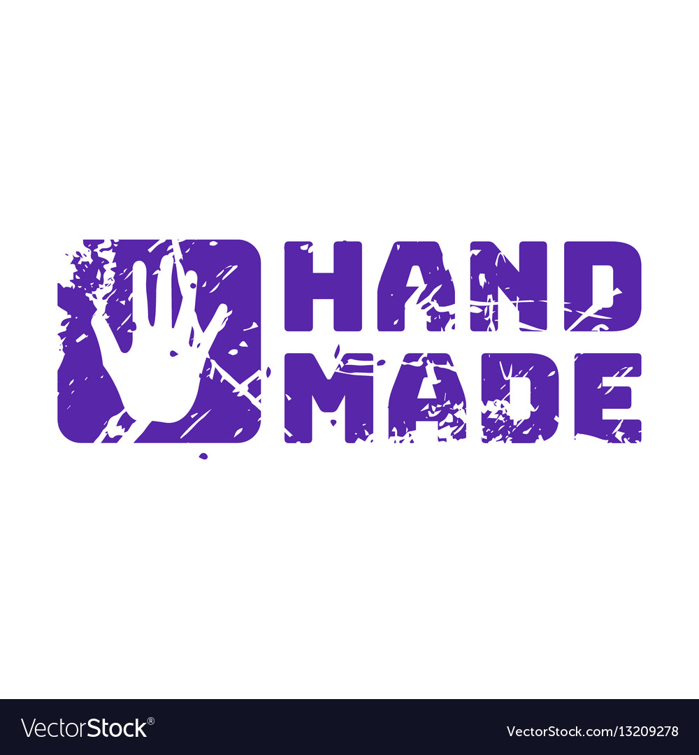 Retro hand made teal vintage stamp