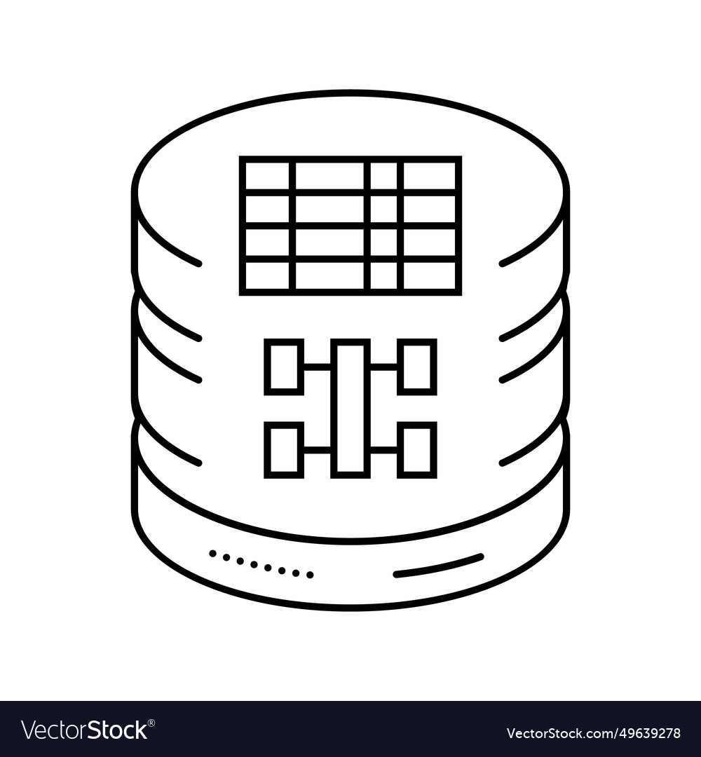 Sql query database line icon vector image Sql query database line icon