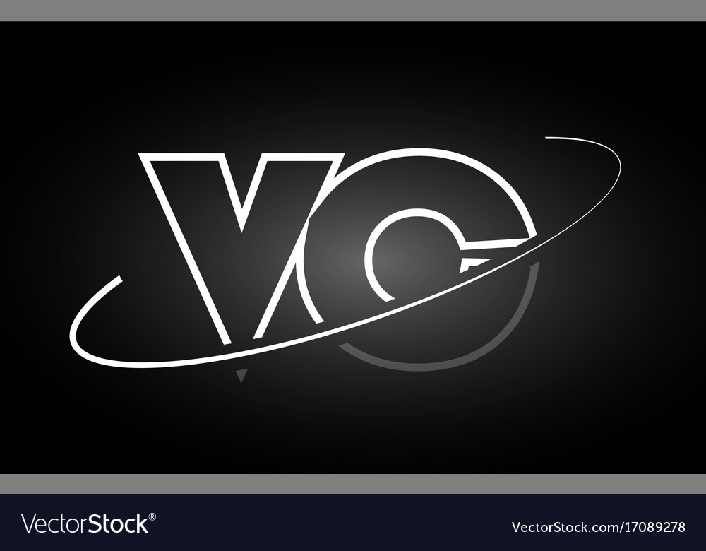 Vc v c letter alphabet logo black white icon Vector Image