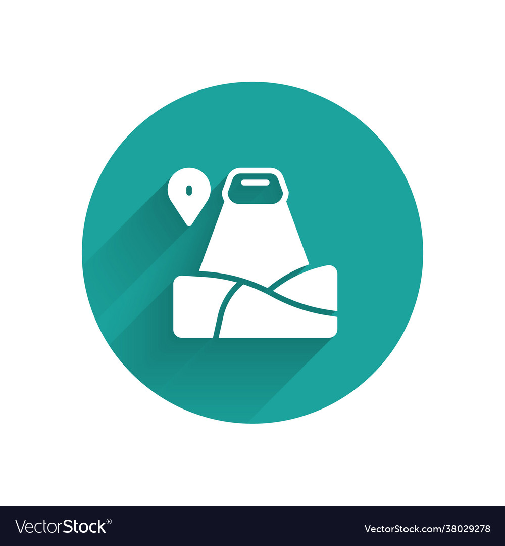 White map pointer with mountain icon isolated vector image White map pointer with mountain icon isolated