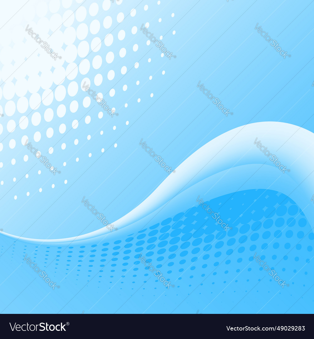 Abstract waves and dots halftone background vector image Abstract waves and dots halftone background