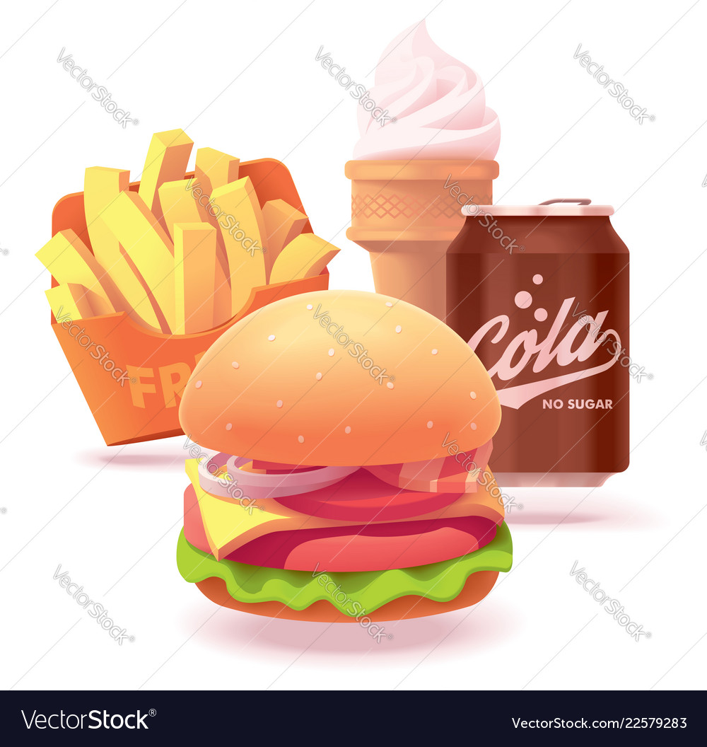 Burger set or icon Royalty Free Vector Image - VectorStock