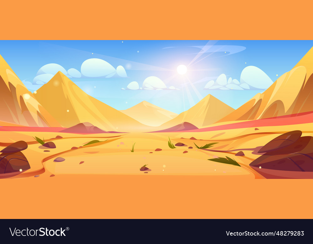 Empty dubai desert cartoon nature landscape Vector Image