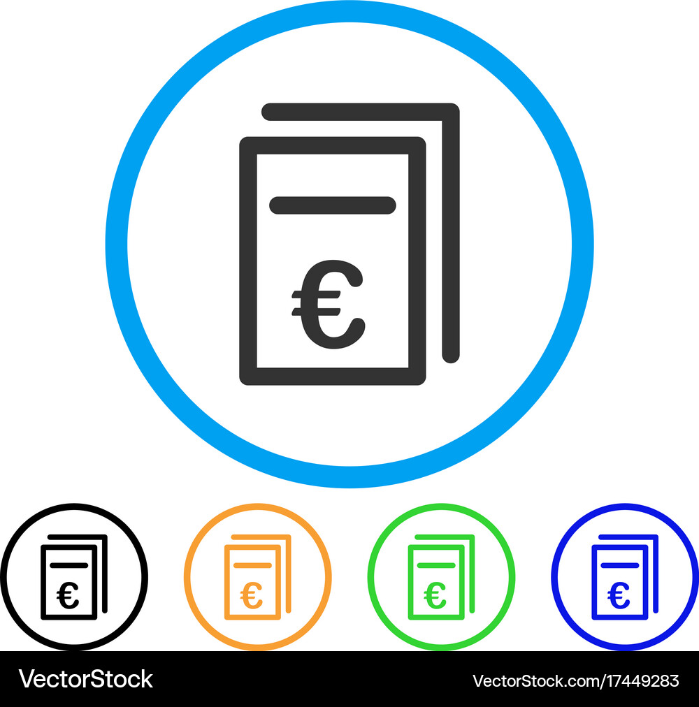 Euro pricing documents rounded icon Royalty Free Vector