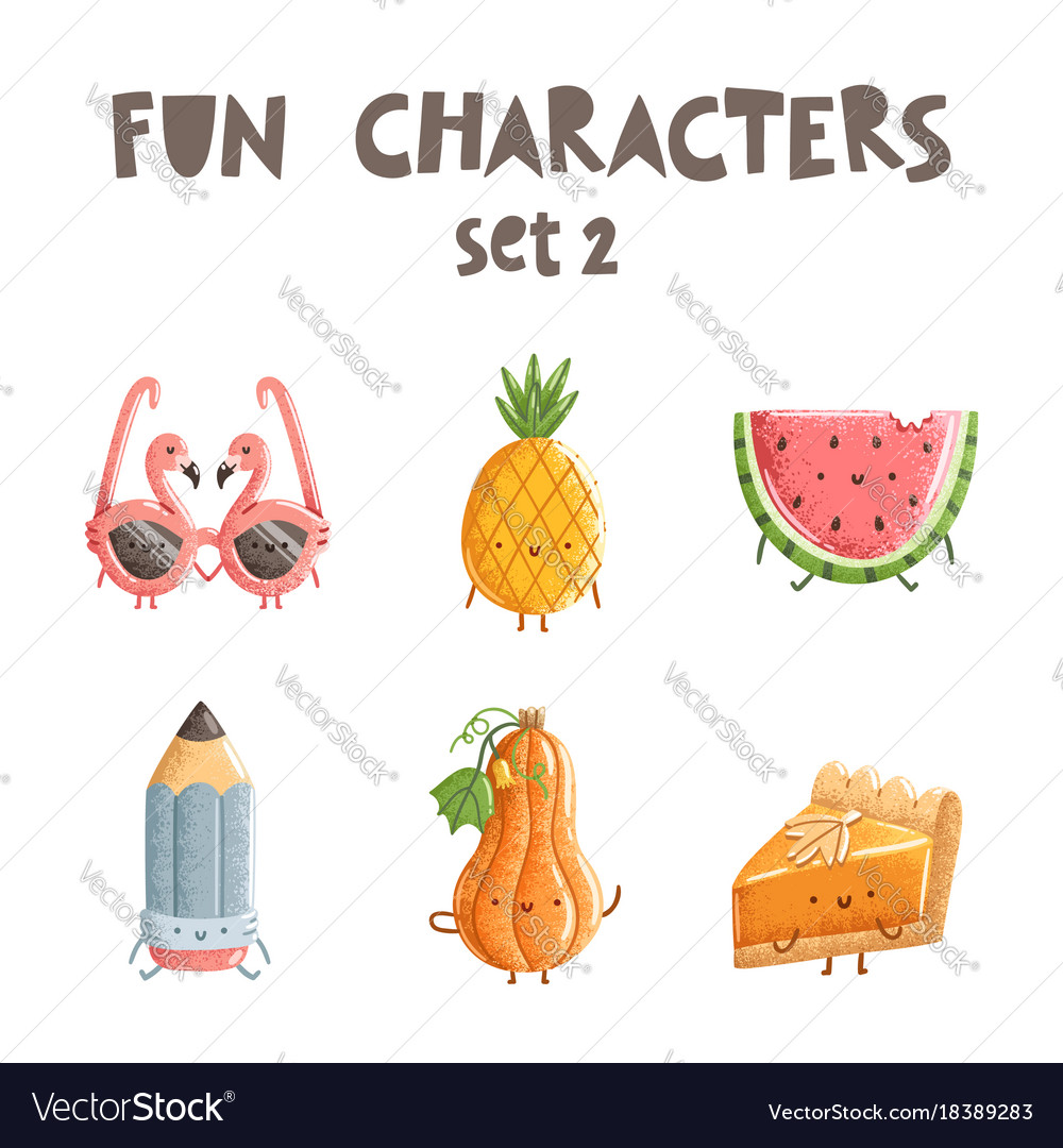 Fun characters set 2 royalty free vector image