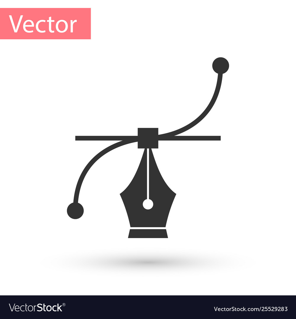 Grey bezier curve icon isolated on white Vector Image Grey bezier curve icon isolated on white