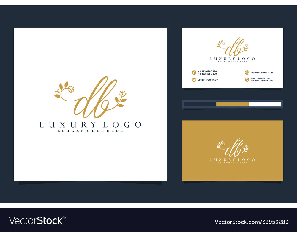 Initial db feminine logo collections and business Vector Image