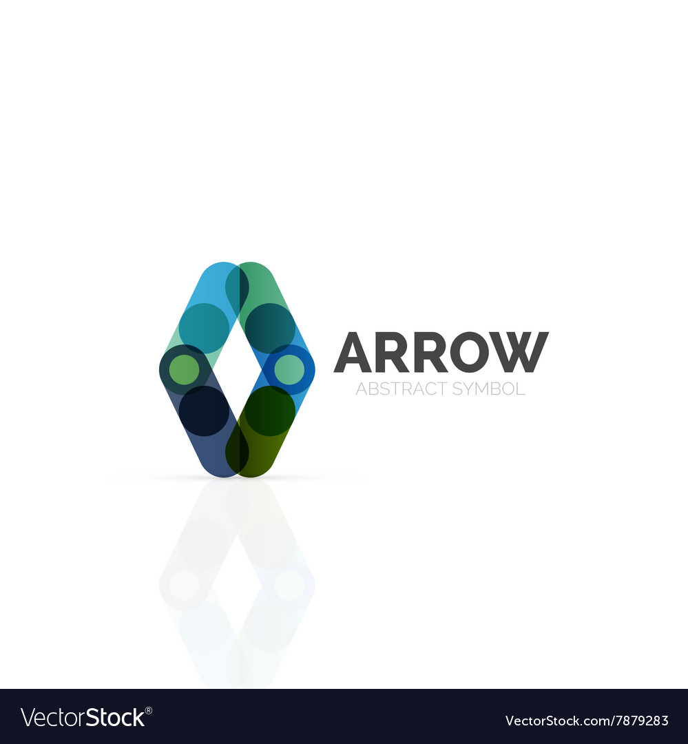 Linear arrow abstract logo connected multicolored