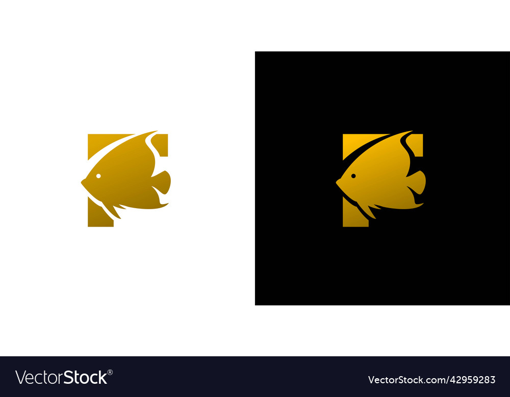 Modern and unique letter f initial fish logo