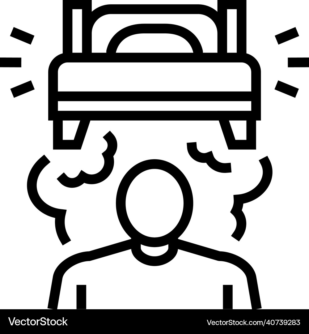 Ongoing Worries About Sleep Line Icon Royalty Free Vector
