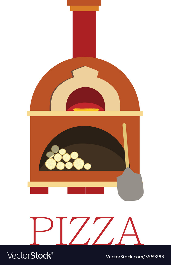 Pizza oven with text