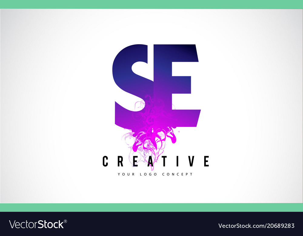 Se s e purple letter logo design with liquid