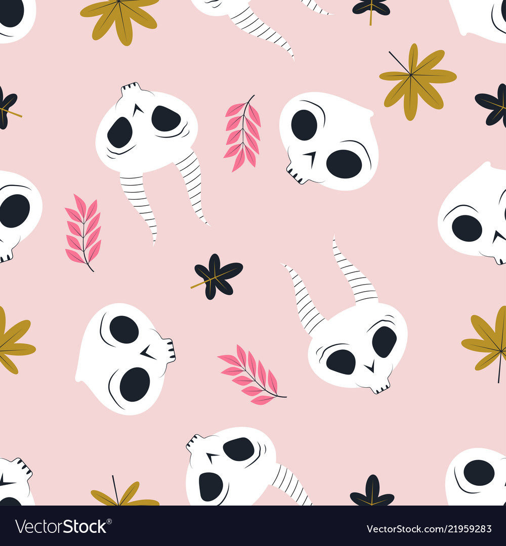 Seamless pattern with skulls