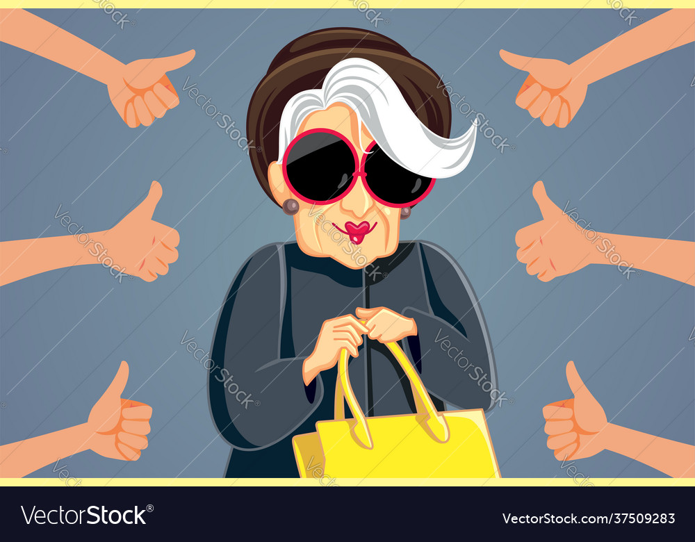 Senior fashion lady holding purse