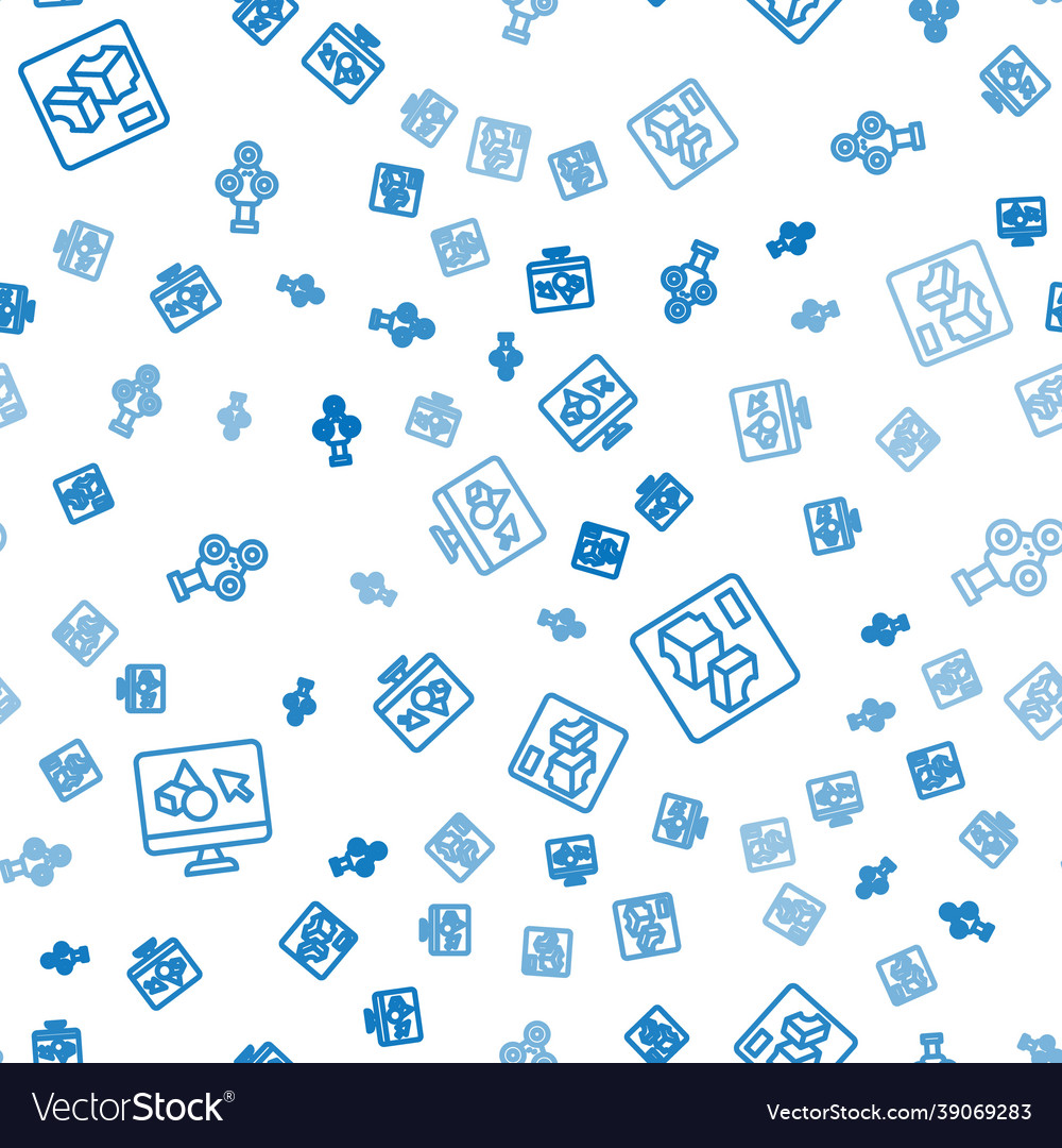 Set line 3d printer software and scanner vector image Set line 3d printer software and scanner