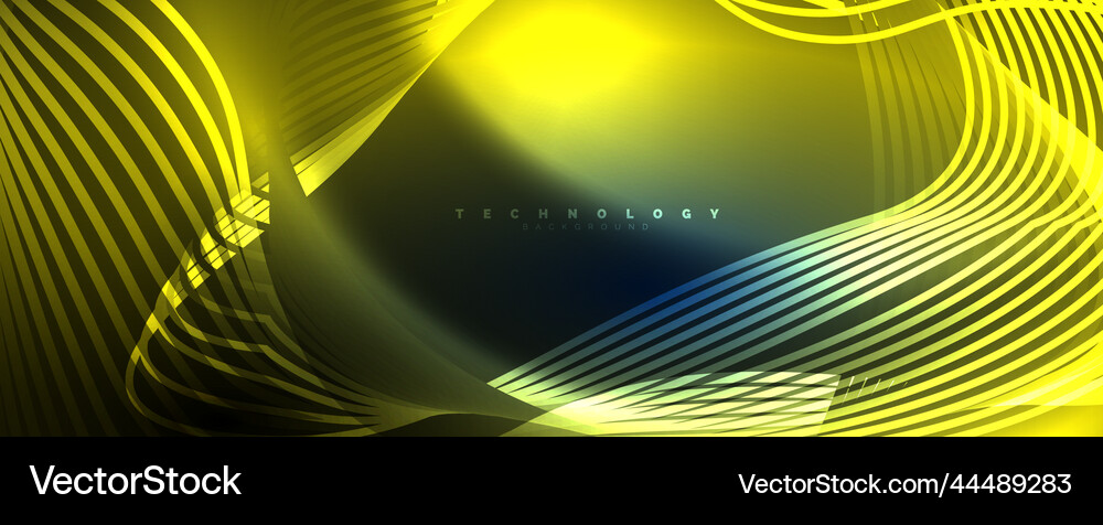 Shiny neon waves dynamic electric motion energy Vector Image