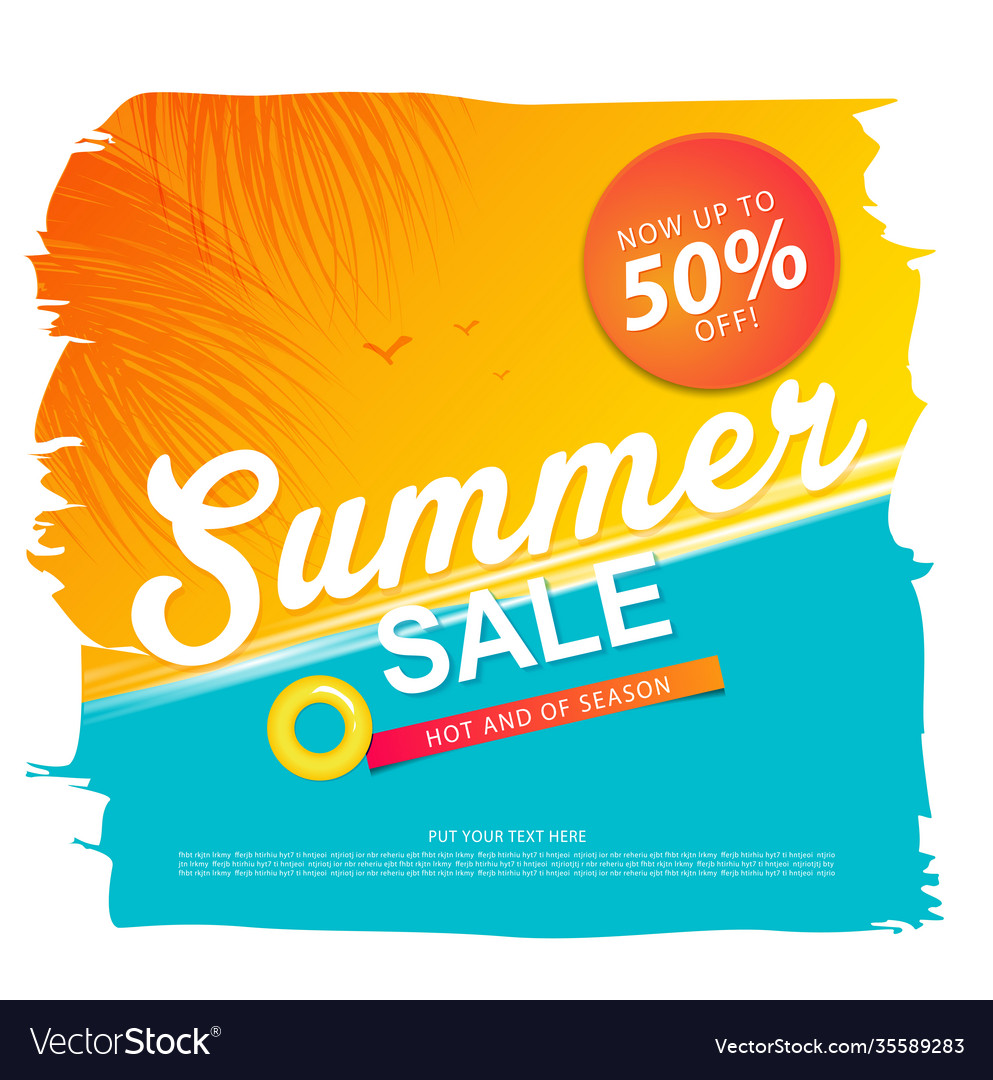 Summer sale template banner or poster vector image Summer sale template banner or poster