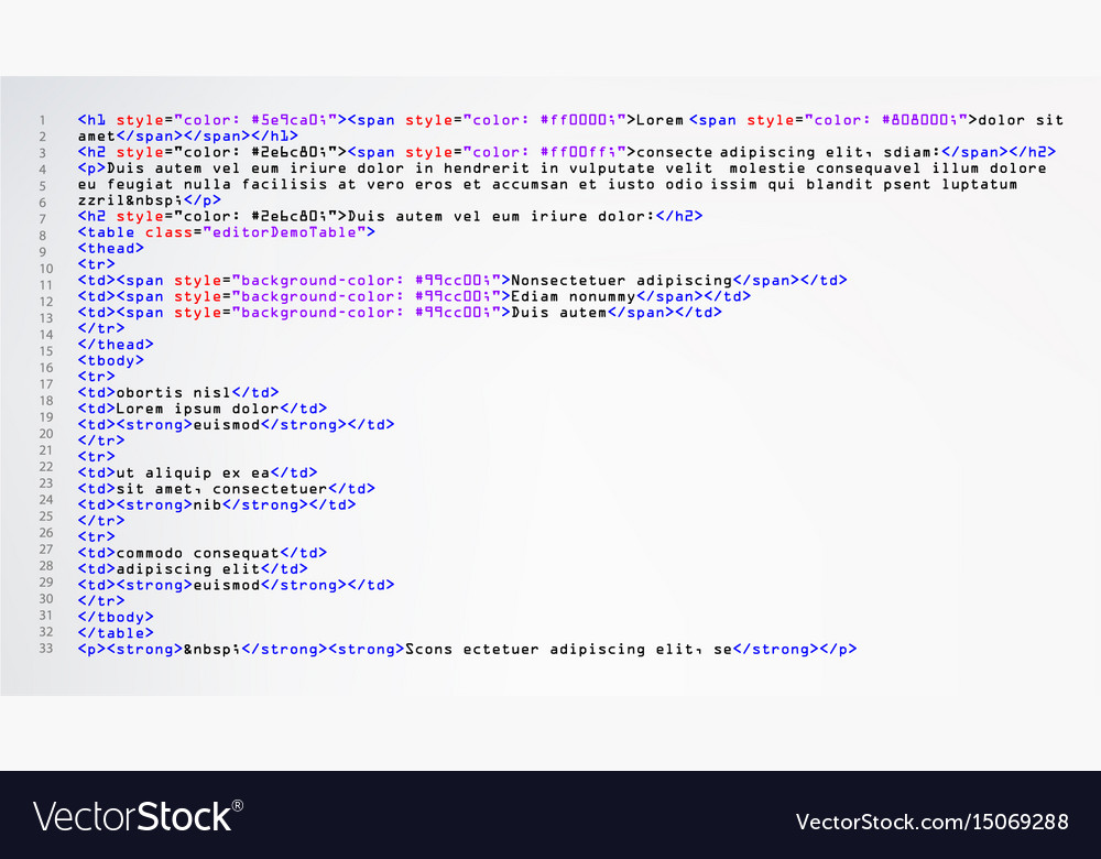 Abstract HTML Code Syntax