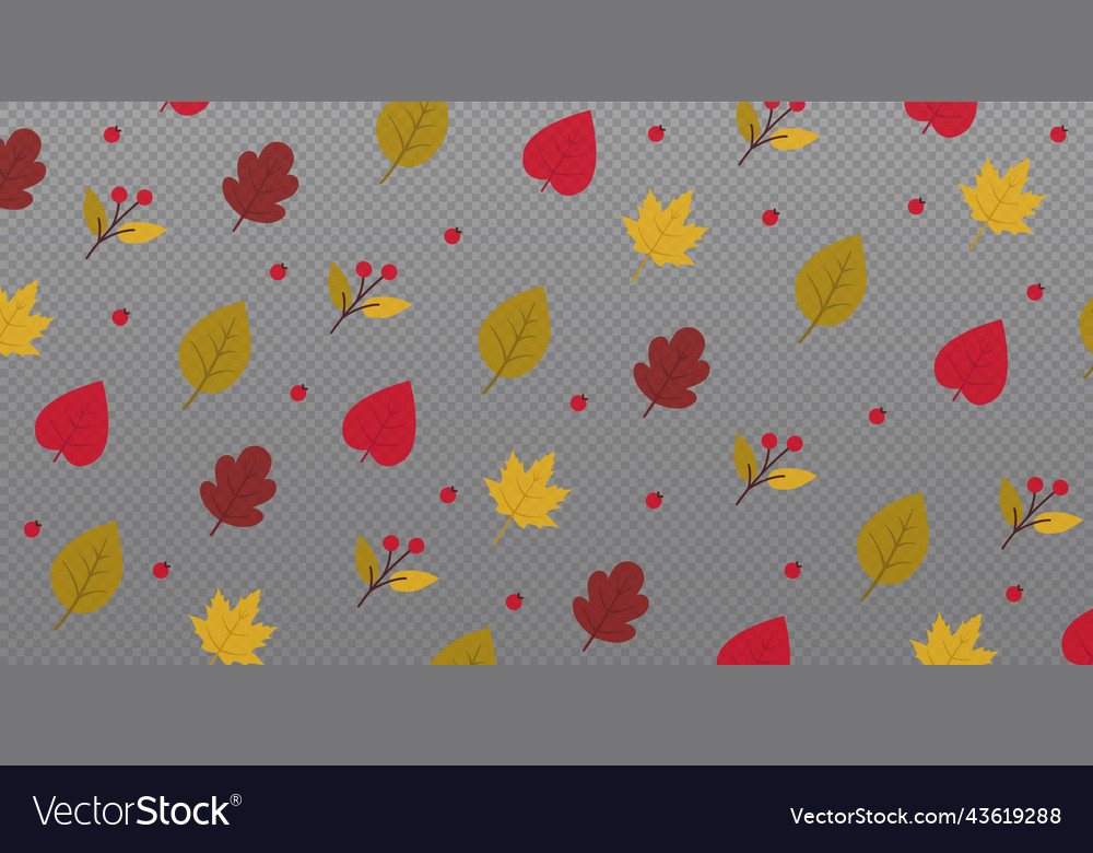 Autumn panoramic pattern web template transparent
