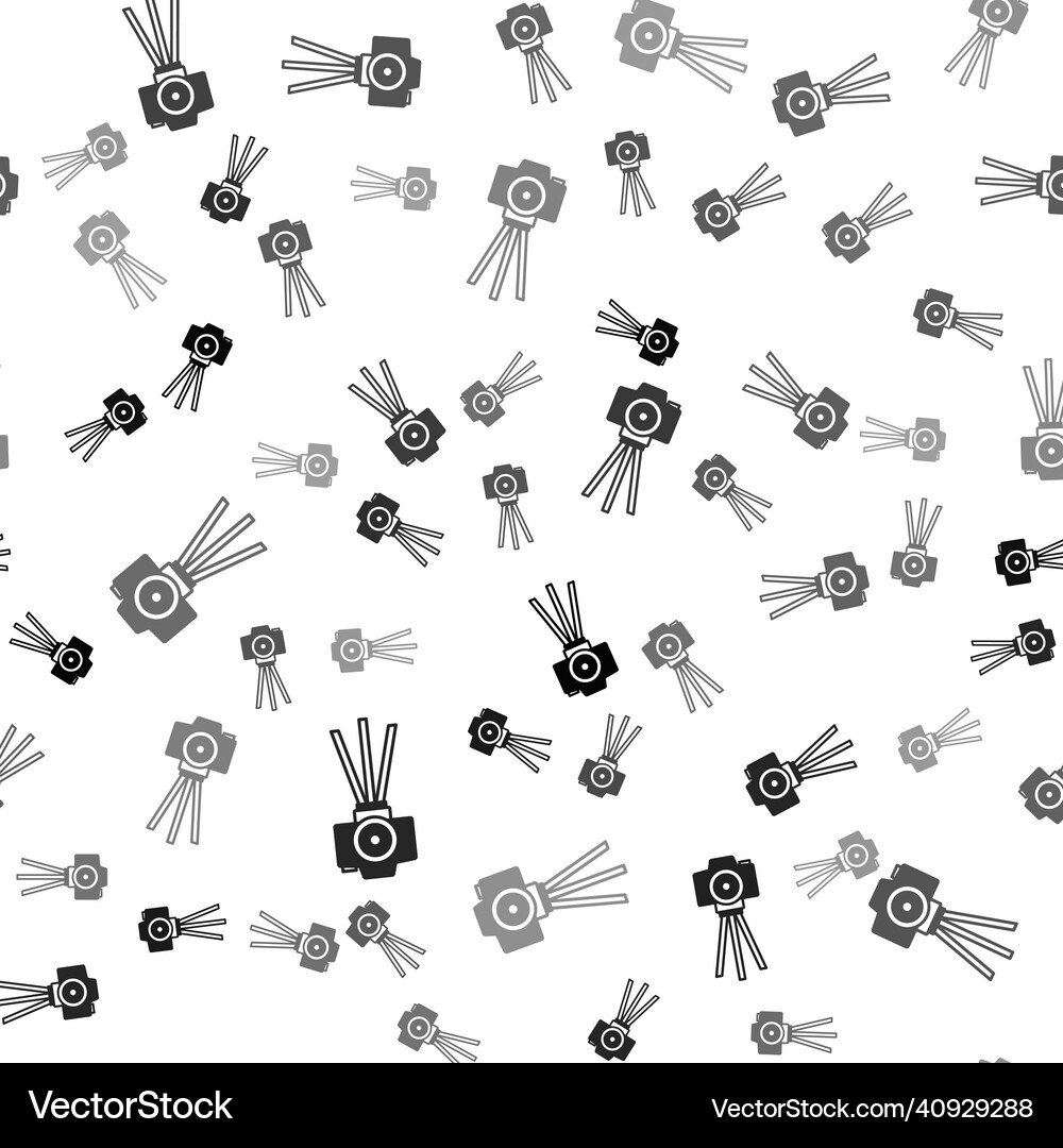 Black photo camera icon isolated seamless pattern Vector Image