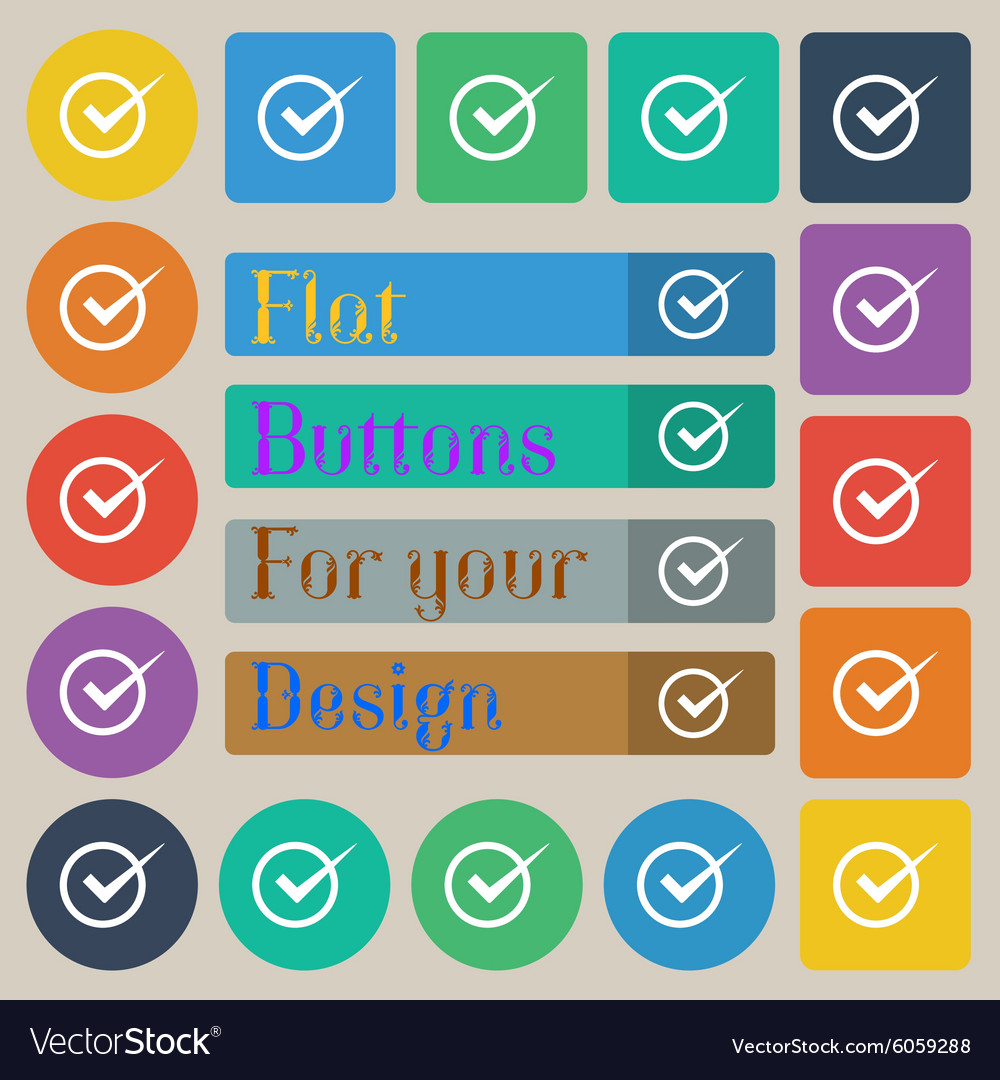 Check mark sign icon checkbox button set of twenty