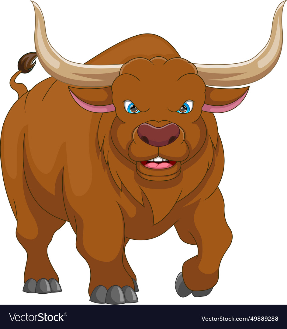 Cute Bull Cartoon Royalty Free Vector Image - Vectorstock