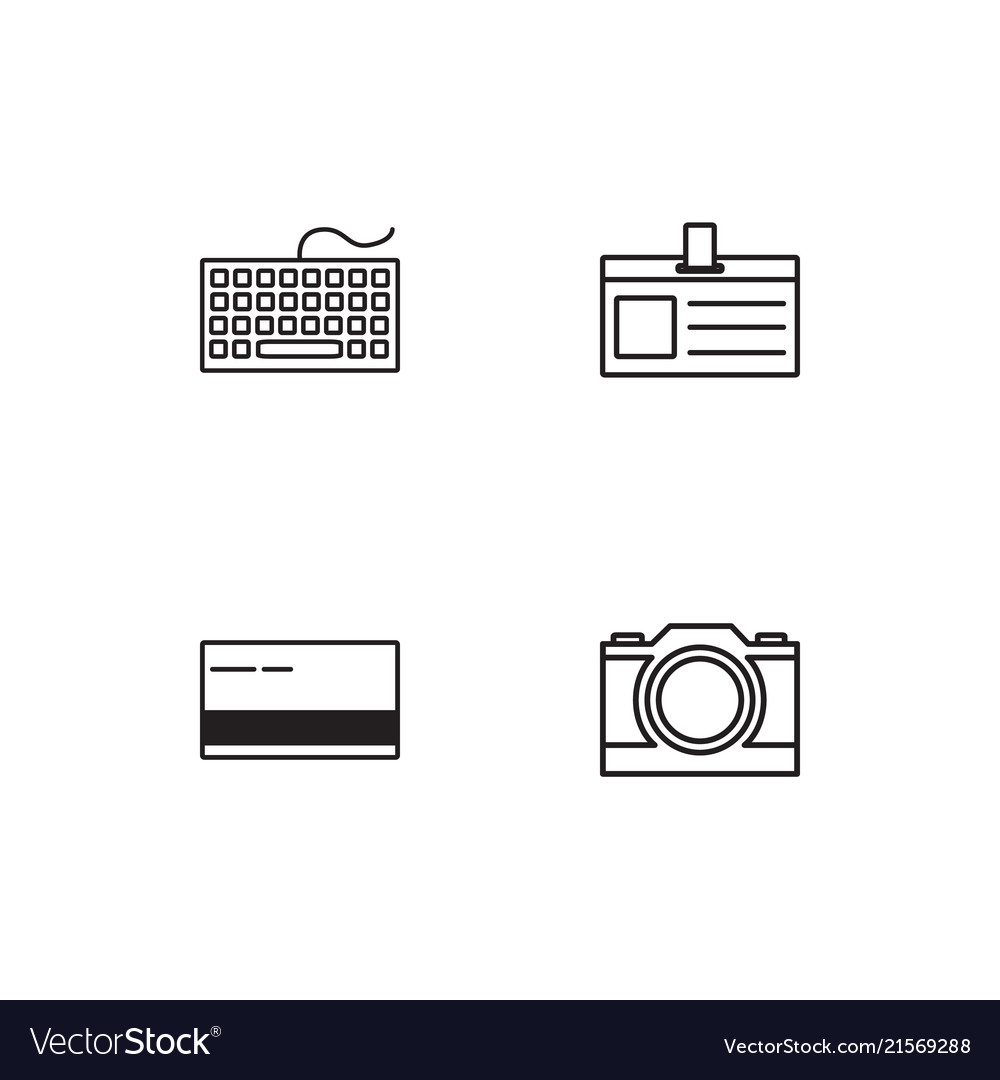Electrical devices linear icons set simple