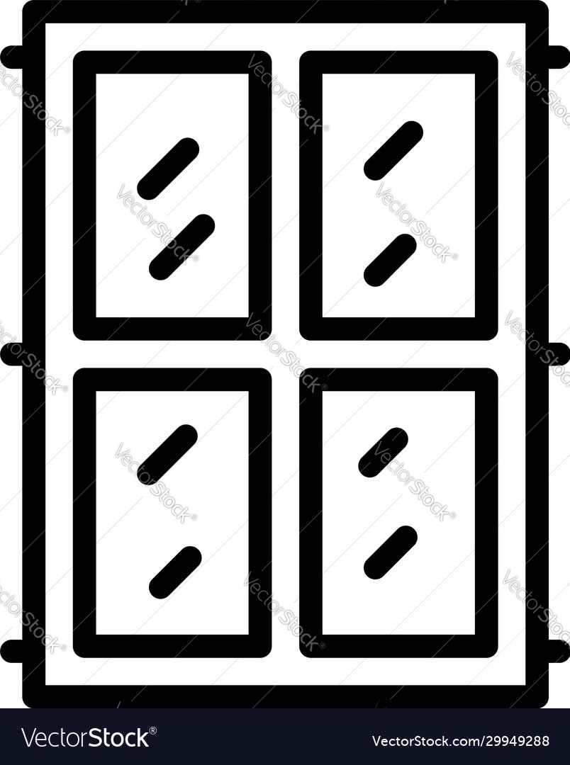 Facade window icon outline style Royalty Free Vector Image