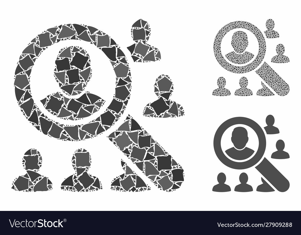 Find users composition icon abrupt items vector image Find users composition icon abrupt items